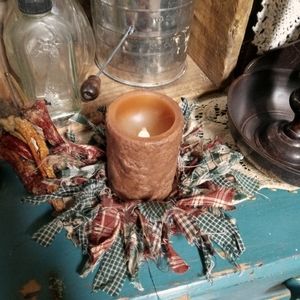 Primitive homepsun candle ring